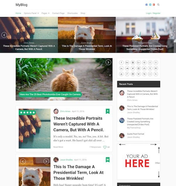 best premium blogging theme: MyBlog