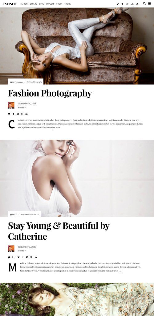 best premium blogging theme: Infinite