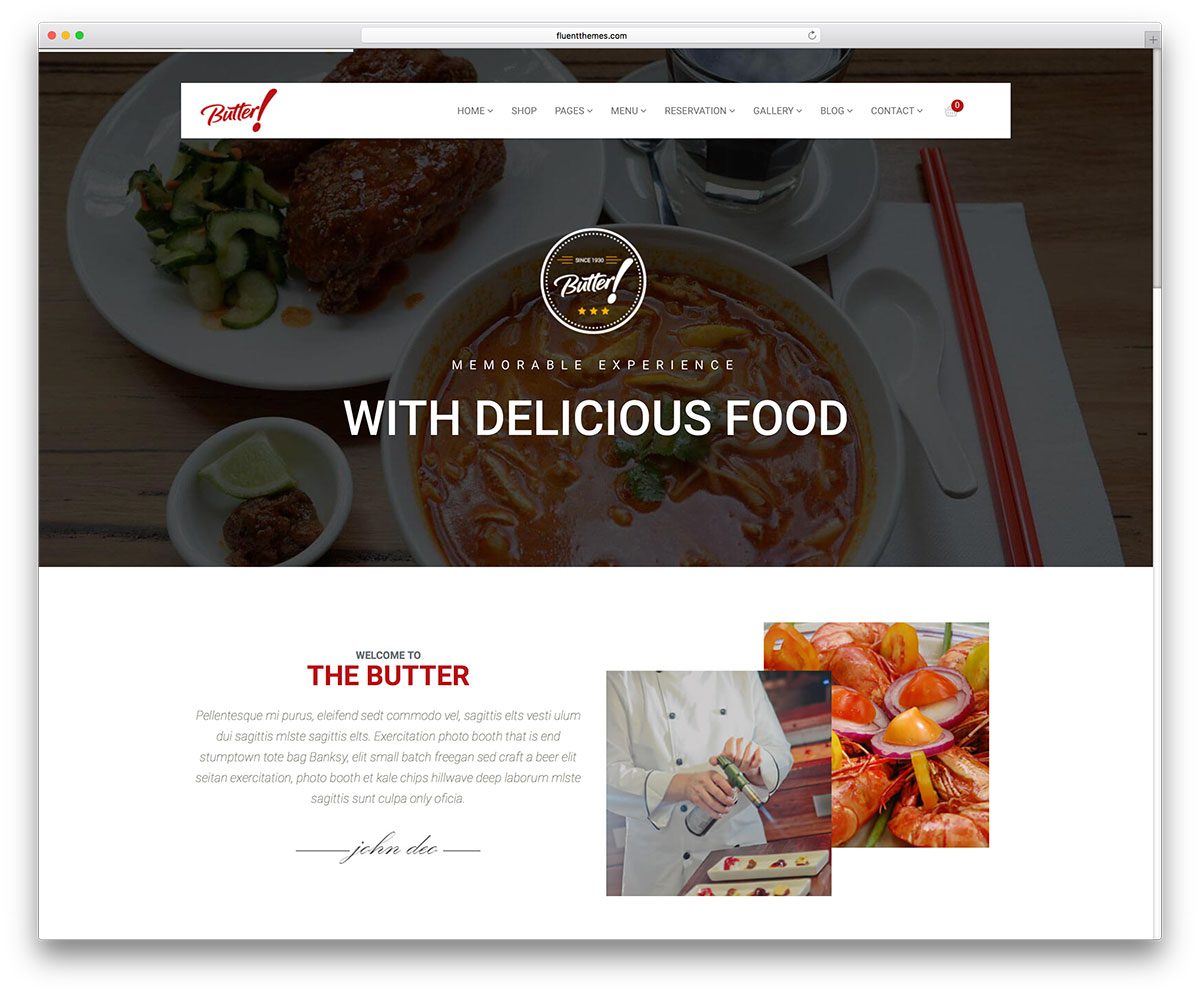 best premium wordpress restaurant themes: Butter