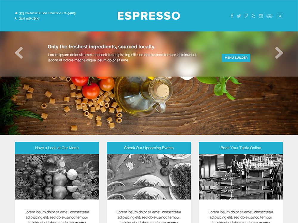 best premium wordpress restaurant themes: Espresso