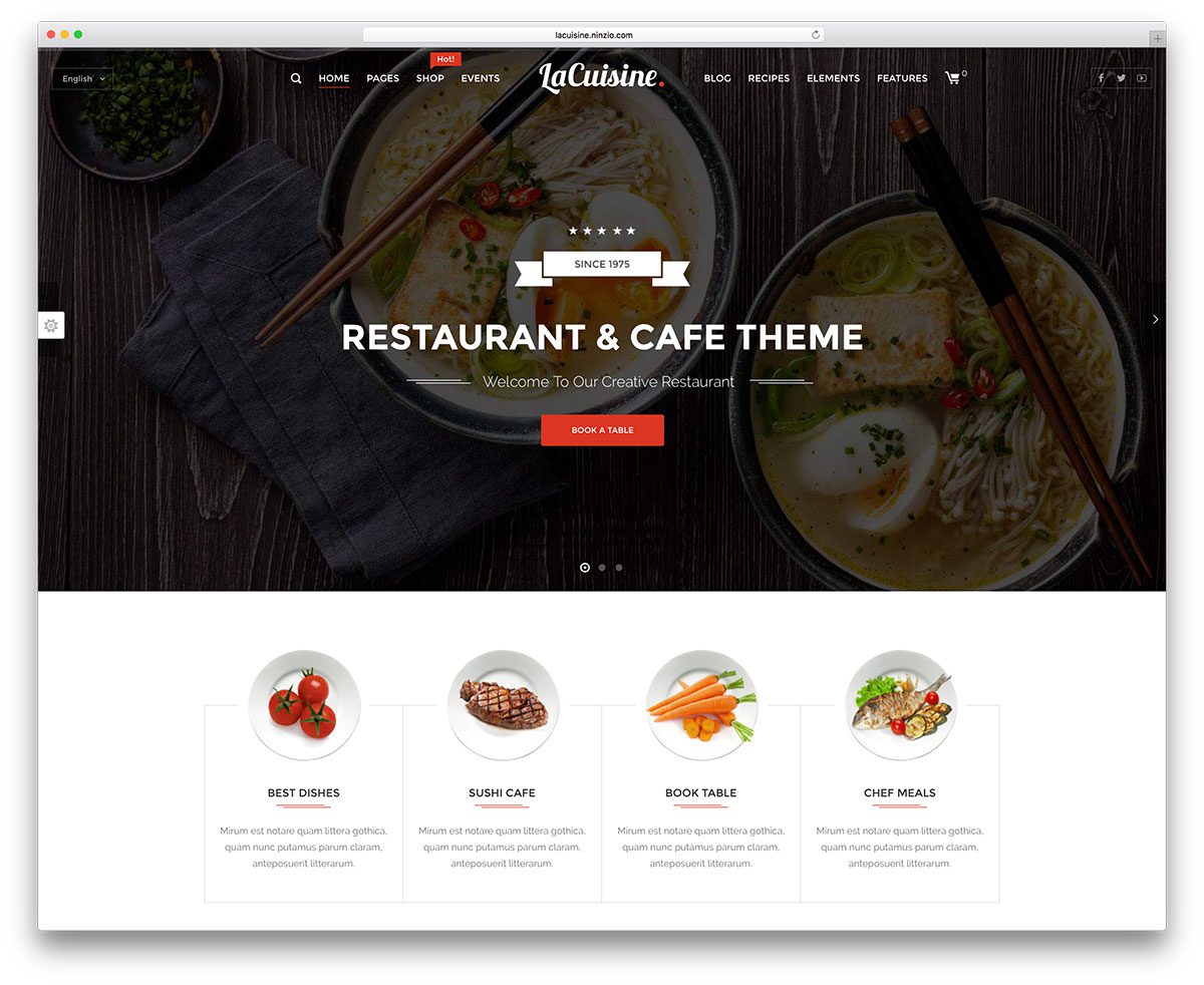 best premium wordpress restaurant themes: LaCuisine