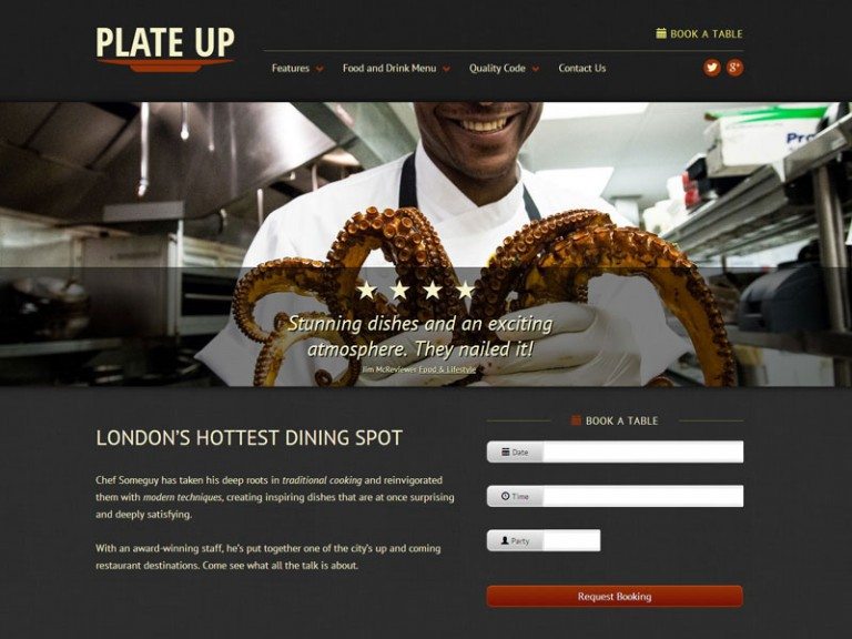 best premium wordpress restaurant themes: Plate Up