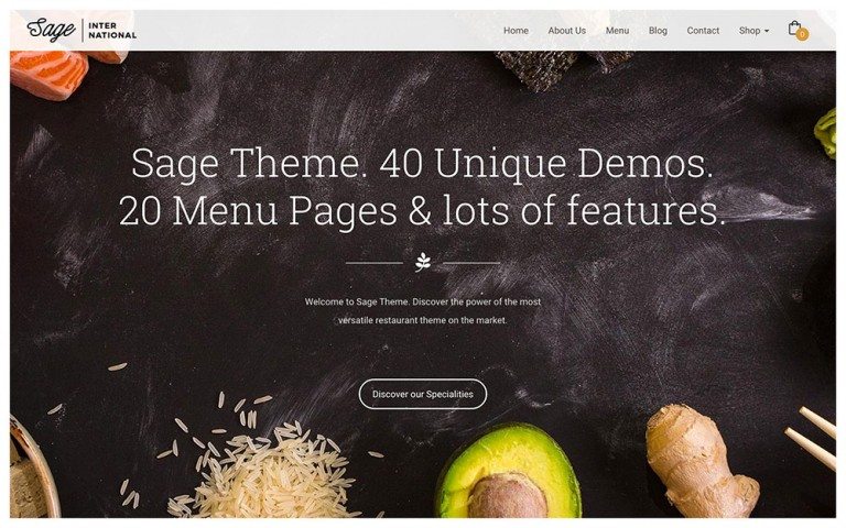 best premium wordpress restaurant themes: Sage