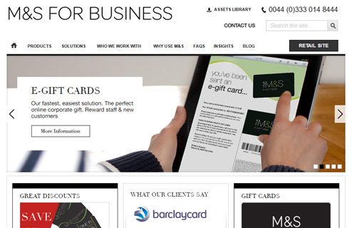 notable websites using wordpress: Marks & Spenser for Business