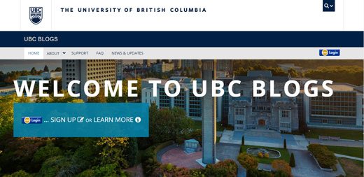 notable websites using wordpress: The University of British Columbia
