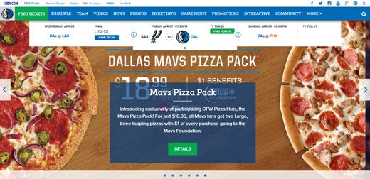 notable websites using wordpress: Dallas Mavericks