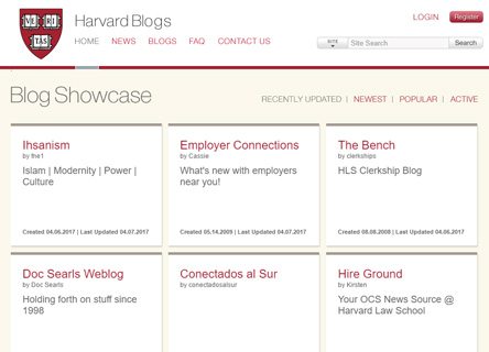 notable websites using wordpress: Harvard Law