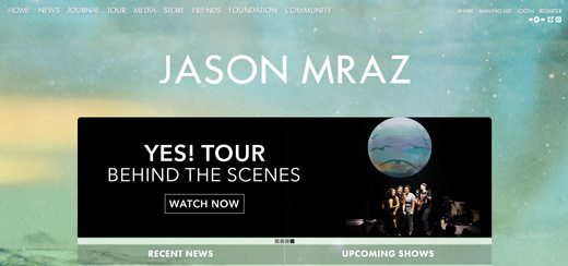 notable websites using wordpress: Jason Mraz