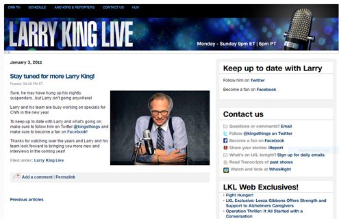 notable websites using wordpress: Larry King Liveblog