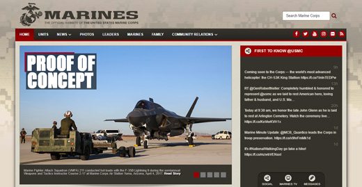 notable websites using wordpress: Marines Magazine
