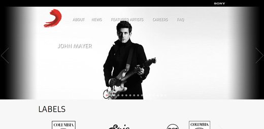 notable websites using wordpress: Sony Music