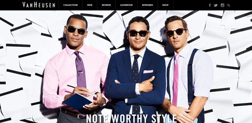 notable websites using wordpress: Van Heusen