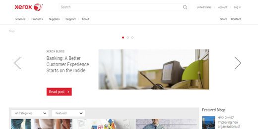 notable websites using wordpress: Xerox