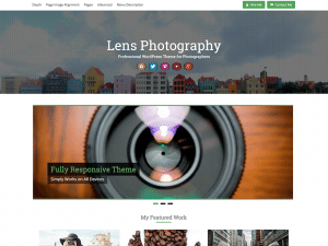 free photography theme for wordpress lens