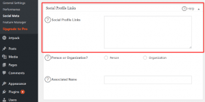 All in One SEO Pack Social Profile Links
