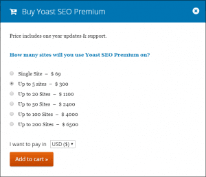 Yoast Premium Price Range