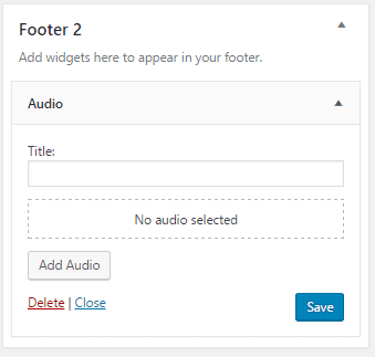 WordPress 4.8 audio widget