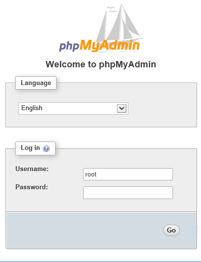 phpmyadmin login