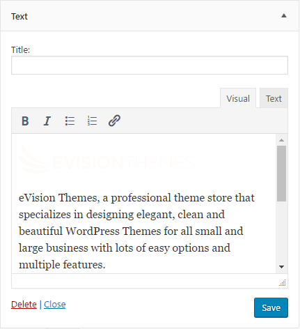 WordPress 4.8 text widget