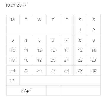 calendar feature