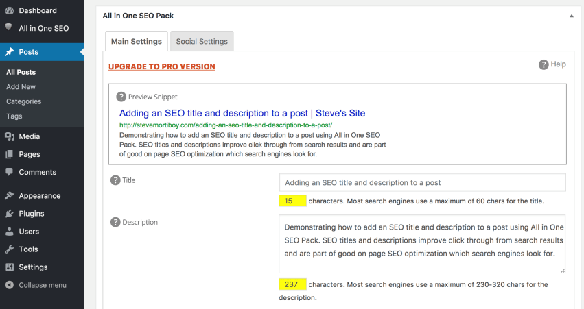 Additional All In One SEO Pack Pro Features