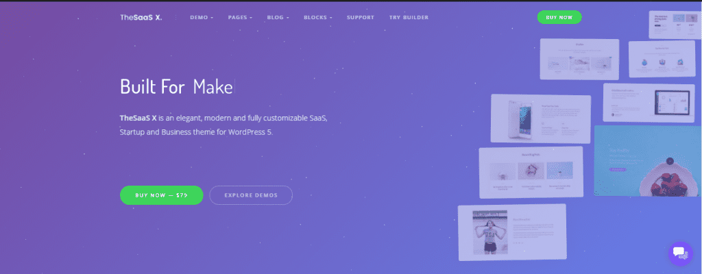 TheSaaS X WordPress theme